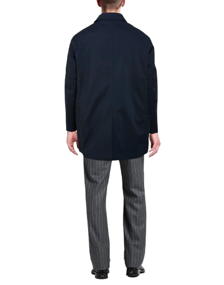 Alessandro Gilles trench uomo in tessuto tecnico Marine Blu
