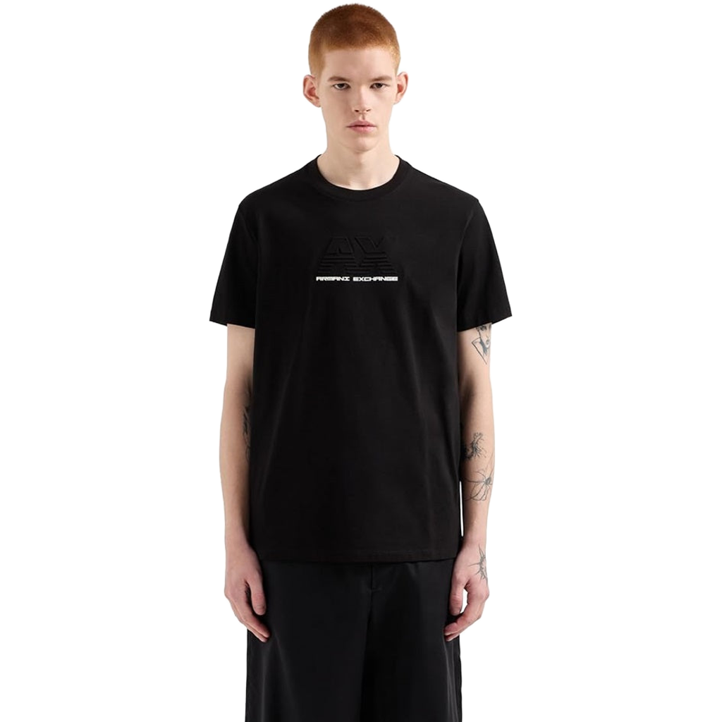 Armani Exchange T-shirt Uomo - Sustainable, Embossed And HD Logo - Nero