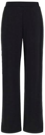 GUESS Pantalone Donna Palazzo Dora con Bande Laterale - Nero