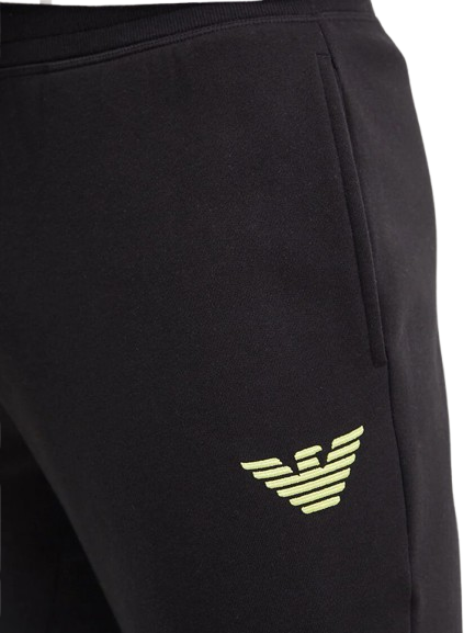 Emporio Armani Pantaloni Iconic Terry Men's Trousers 111873 4F571 Nero