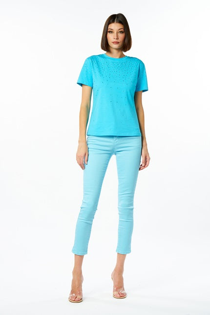 Nosecrets T-Shirt Donna Cascata Diamanti 241NS249 Turquoise