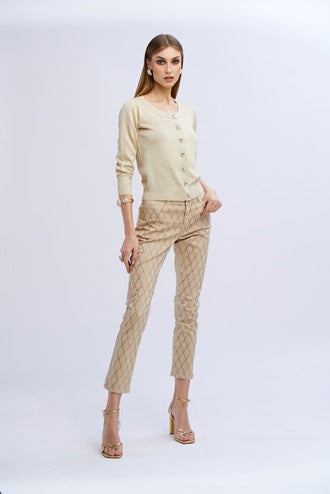 NOSECRETS JEANS DONNA drill rombi diamanti 251NS065-nocciola_diamanti