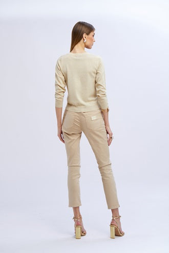 NOSECRETS JEANS DONNA drill rombi diamanti 251NS065-nocciola_diamanti