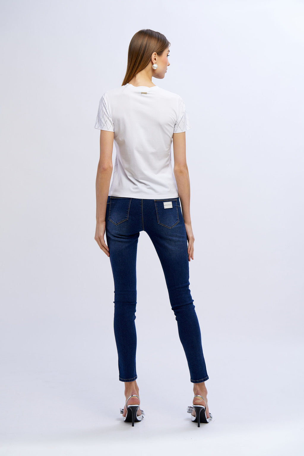 Nosecrets T-Shirt Donna 251NS066 Diamanti Crystal Bianco