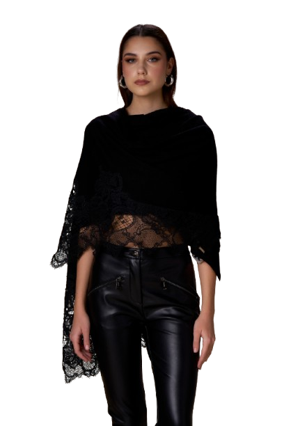 NOSECRETS Stola con pizzo 253NA001-liquirizia_pizzoliquirizia-TU