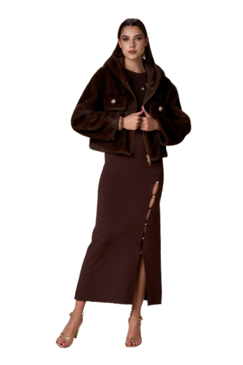 Nosecrets Milano Cappa Simil Pelliccia Diamond 253NS001-Cioccolato