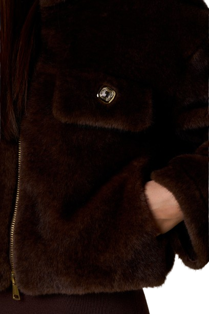 Nosecrets Milano Cappa Simil Pelliccia Diamond 253NS001-Cioccolato