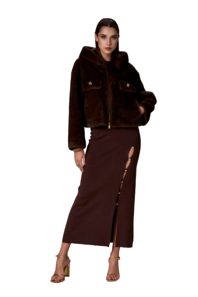 Nosecrets Milano Cappa Simil Pelliccia Diamond 253NS001-Cioccolato