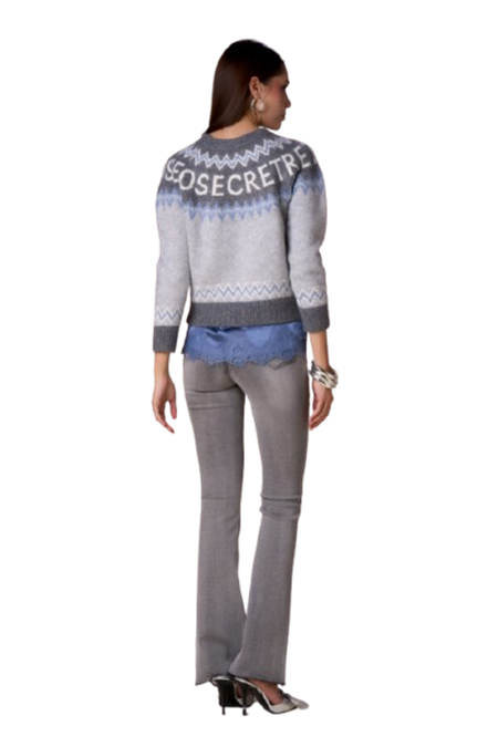 Nosecrets Maglione Donna Logo strass 253NS264-nuvola_Grafite