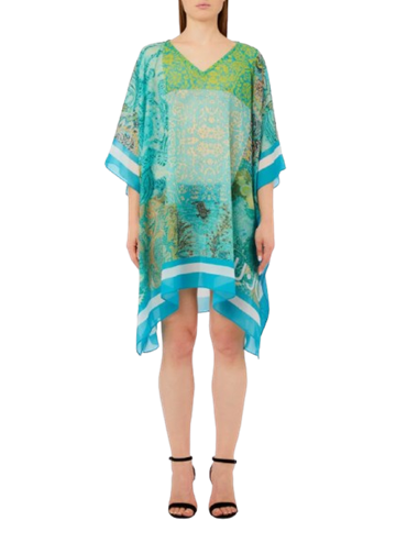Liu Jo Kaftano in Chiffon Stampato Verde Acqua – VA6084