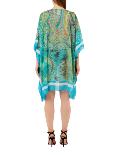 Liu Jo Kaftano in Chiffon Stampato Verde Acqua – VA6084