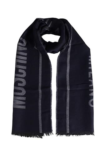 Moschino Sciarpa in Lana leggera Double face 50229 Nero/Grigio