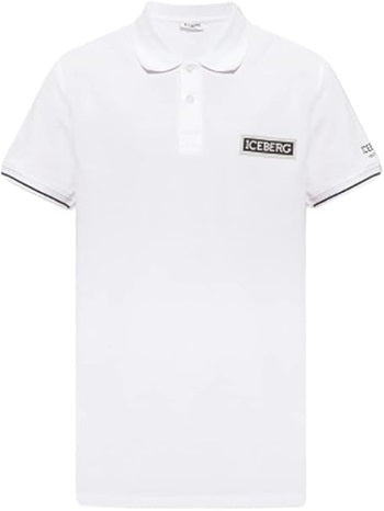 Iceberg Polo Uomo ICE2MPL01 Logo A Rilievo Series Baseball Bianco
