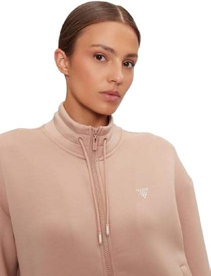 Guess Felpa Donna Cecilia Scuba Zip Marfa Light Cipria