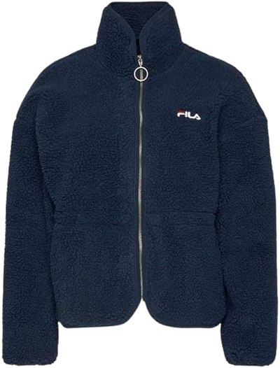 Fila – Giacca Donna Sherpa Full Zip Logo SARI | Blu Navy