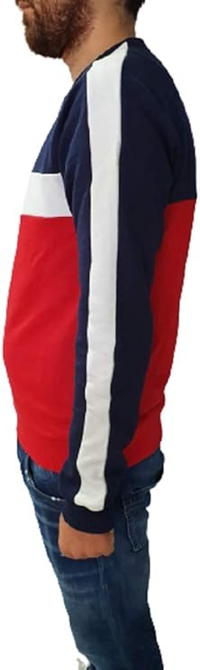 Fila – Felpa Girocollo Sasson Color Block | Blu / Rosso / Bianco