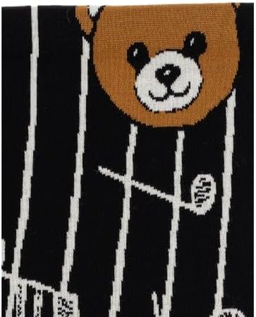 Moschino Sciarpa Teddy Bear Music - Sciarpa in Maglia Nera con Orsetto