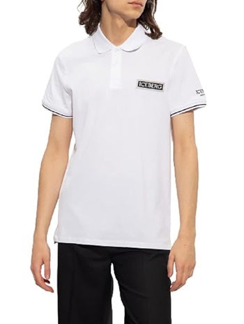 Iceberg Polo Uomo ICE2MPL01 Logo A Rilievo Series Baseball Bianco