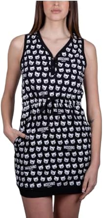 Moschino Mini Abito Teddy Bear con Coulisse Nero