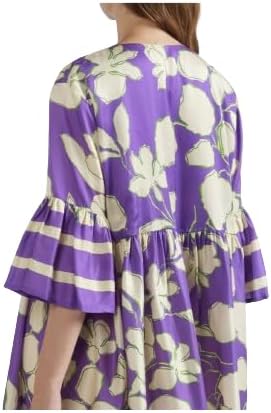 CAFèNOIR Abito con Increspatura alla Vita Stampato Maxy Fiore Viola