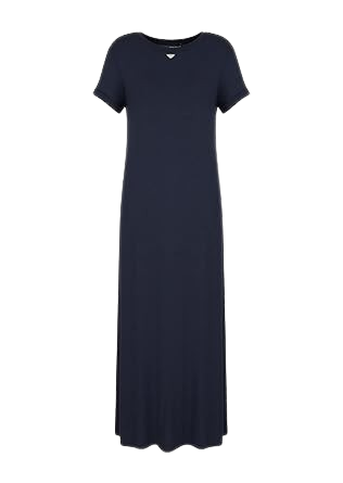 Emporio Armani Abito Lungo Donna in Viscosa Elasticizzata – Blu Marino
