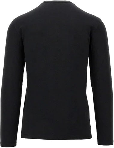 Emporio Armani T-Shirt Uomo 111023 Piquet Stretch Nero Manica Lunga