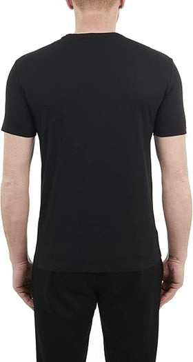 ARMANI EXCHANGE T-Shirt Uomo Cotton Jersey Black Logo Ricamato a Rilievo