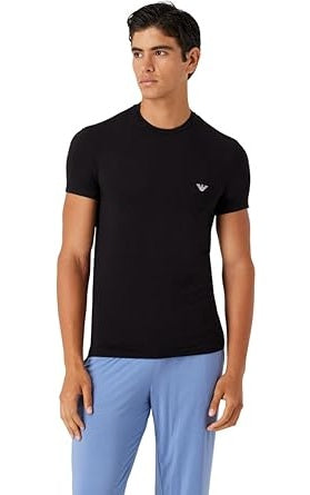 Emporio Armani Iconic Soft Modal Crew Neck T-Shirt Nero Uomo