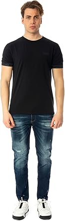 Moschino T-Shirt Uomo con Logo a Rilievo alle Maniche V1A0705 - Nero