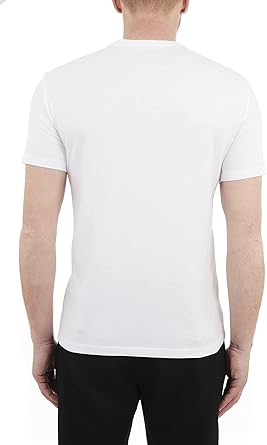 ARMANI EXCHANGE T-Shirt Uomo Cotton Jersey Bianco Logo Ricamato a Rilievo