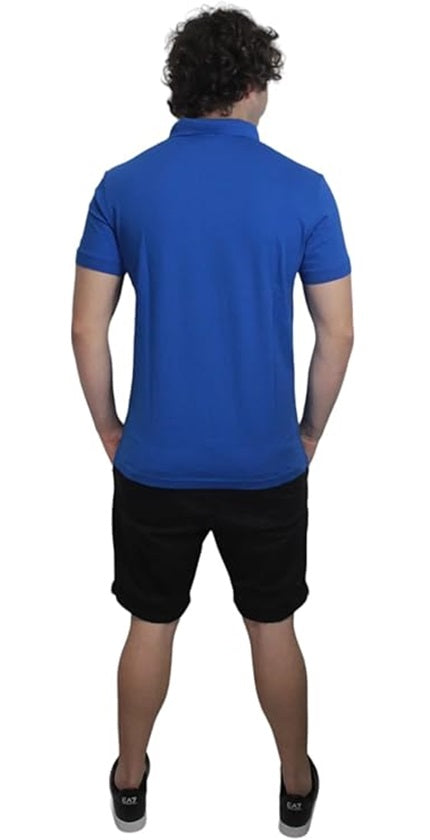 Emporio Armani Polo Manica Corta Logo Ricamato Uomo Royal Blu