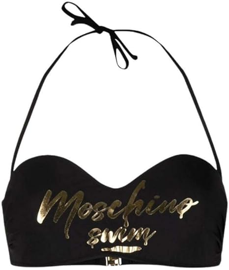 Moschino - Bikini 2 Pezzi Top + Slip A5722 Nero con Logo Gold