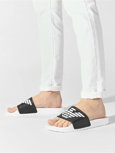 Emporio Armani Slider Uomo Logo Eagle – Black/White