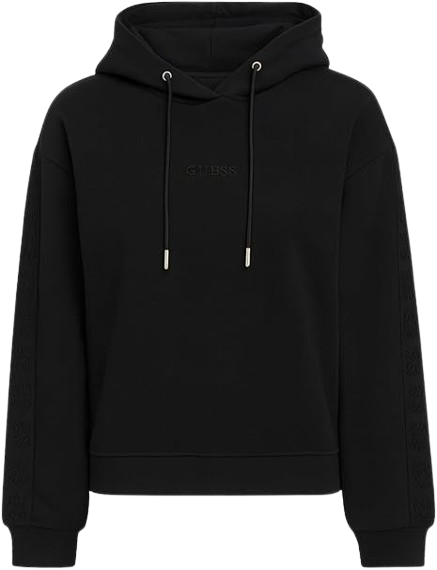 Guess Felpa Donna con Cappuccio Stacie V4BQ00 KC5O0 Nero Regular Fit