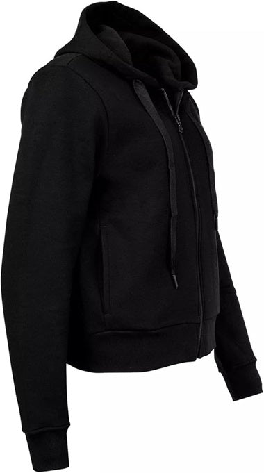 Emporio Armani Felpa Donna Zip con Cappuccio Iconic Terry Nero