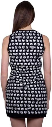 Moschino Mini Abito Teddy Bear con Coulisse Nero