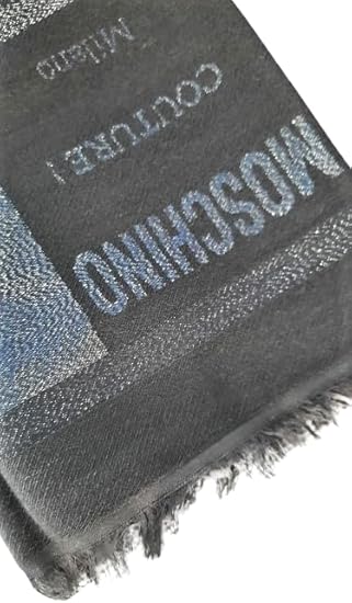 Moschino Sciarpa Foulard Donna Fantasia Patchwork Black/Silver