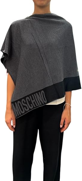 Poncho Moschino Donna Grigio con Logo