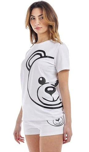 Moschino T Shirt Donna A1915 9008 Bianco con Stampa Orsetto Toy