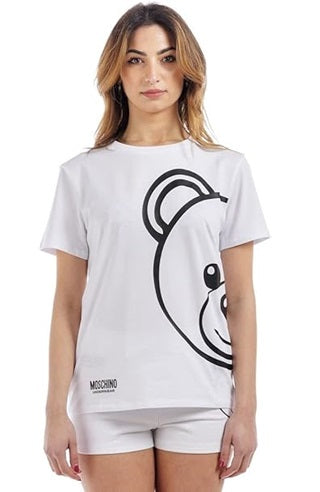 Moschino T Shirt Donna A1915 9008 Bianco con Stampa Orsetto Toy