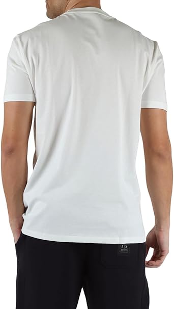 Armani Exchange T-shirt Uomo Sustainable Embossed And HD Logo Bianco
