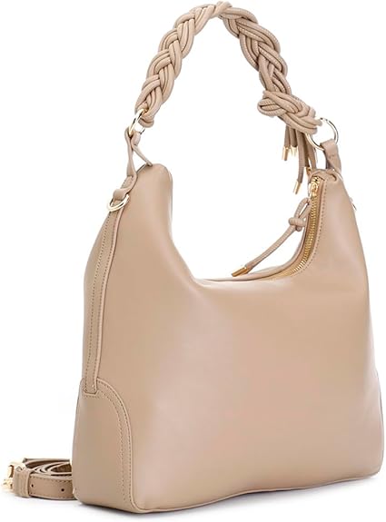 CAFèNOIR Sacca Con Manico Intrecciato E Logo Rettangolare Tono Su Tono, Da Donna, Tortora