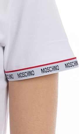 Moschino T-Shirt Donna A1905 – Banda Elastica Logata | Bianco
