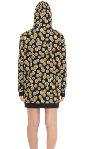 MOSCHINO Abito Felpa Donna con Cappuccio A17099030 Fantasy Gold Coins