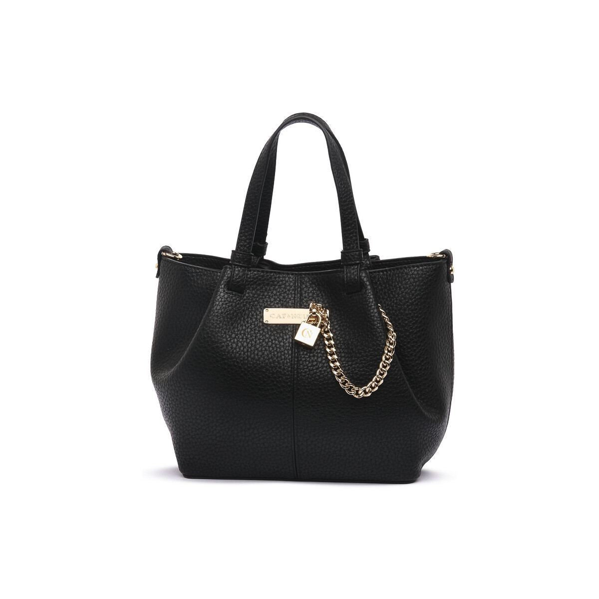 CAFèNOIR - Shopping Bag Effetto Pelle Grana Grossa Nero