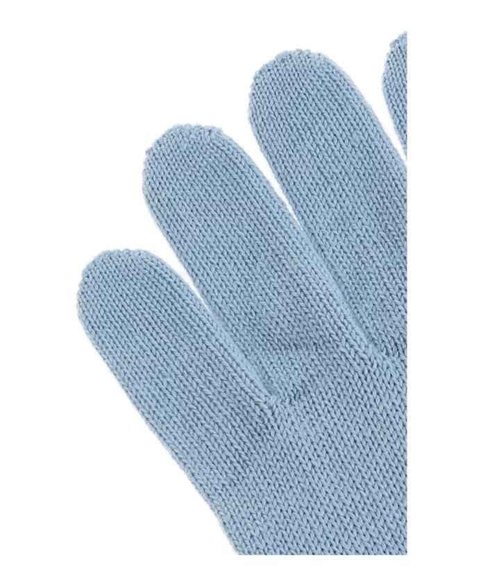 Moschino, Gloves, Sky Blue, Size: ONE SIZE Gloves with a Logo Patch Sky Blue