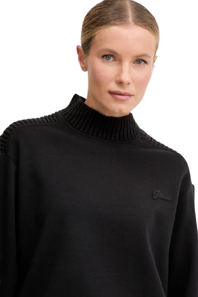 GUESS Felpa Donna Dora Collo Alto Nero V5BQ13 K1981