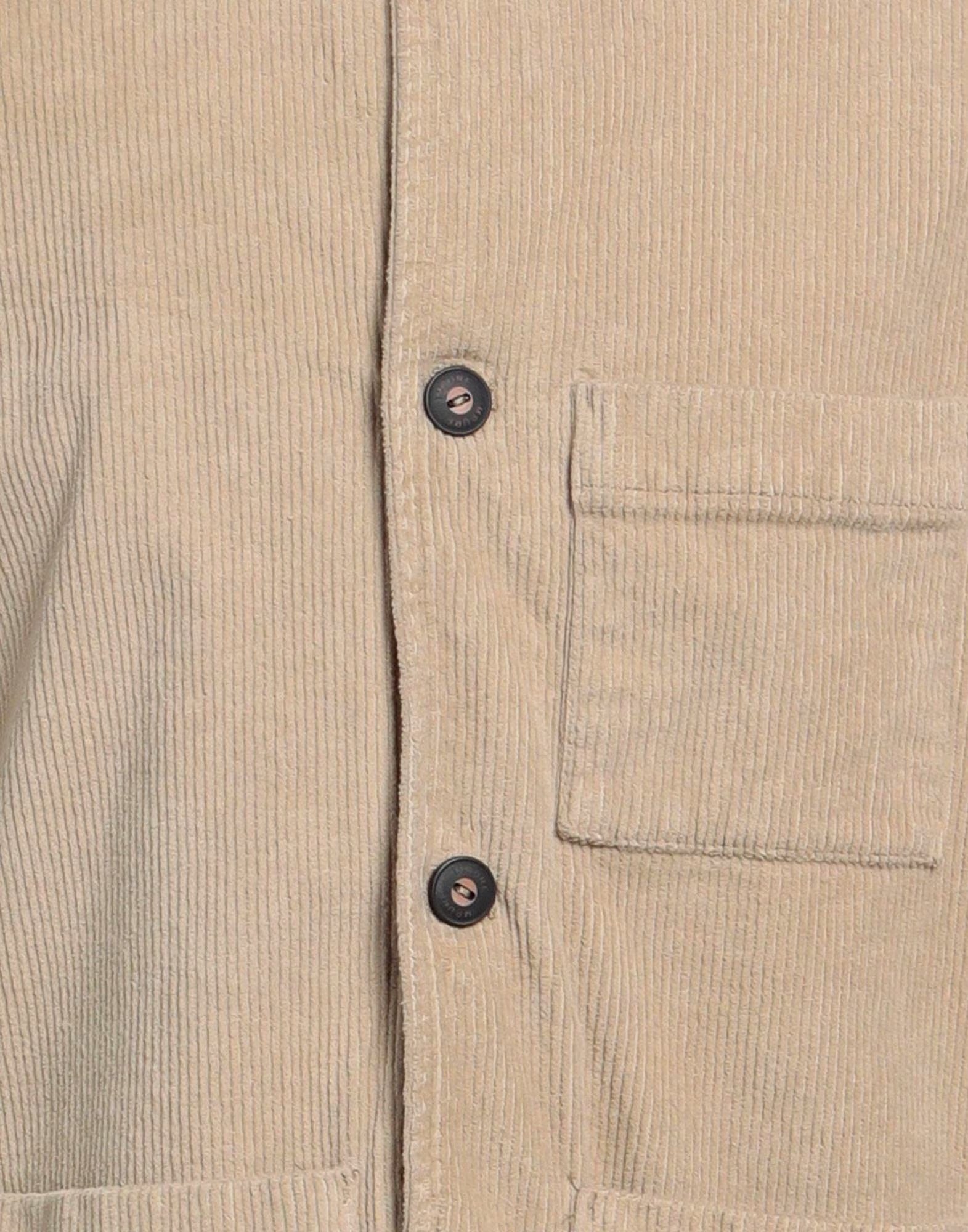IMPURE Giacca Classica da Uomo in Velluto a Coste, Beige, con Tasche Multiple e Bottoni