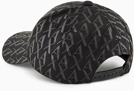 Armani Exchange Men's All Over AX Logo Baseball Hat Nero