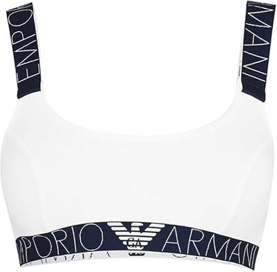 Emporio Armani Women's Iconic Logoband Bralette Bra - White